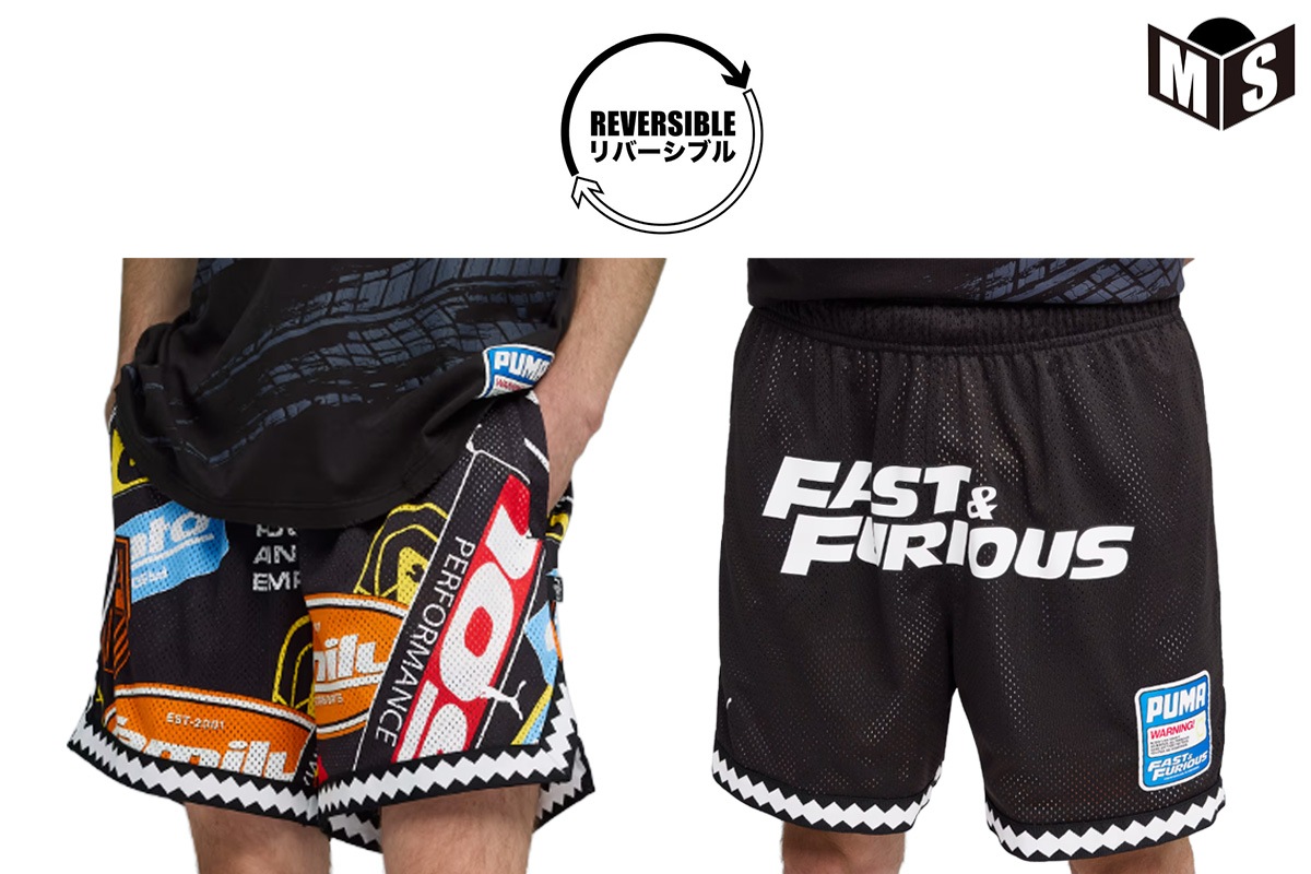 PUMA×ワイルドスピードリバーブルメッシュ ショーツ 6インチ プーマ 【637902-01】 バスケ パンツ バスパン 短パン 2026/2/12