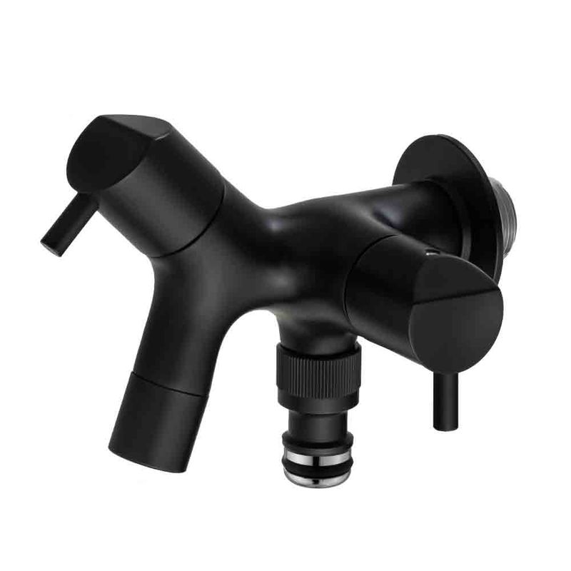 二口横水栓チェロ マットブラック　G15CLFA