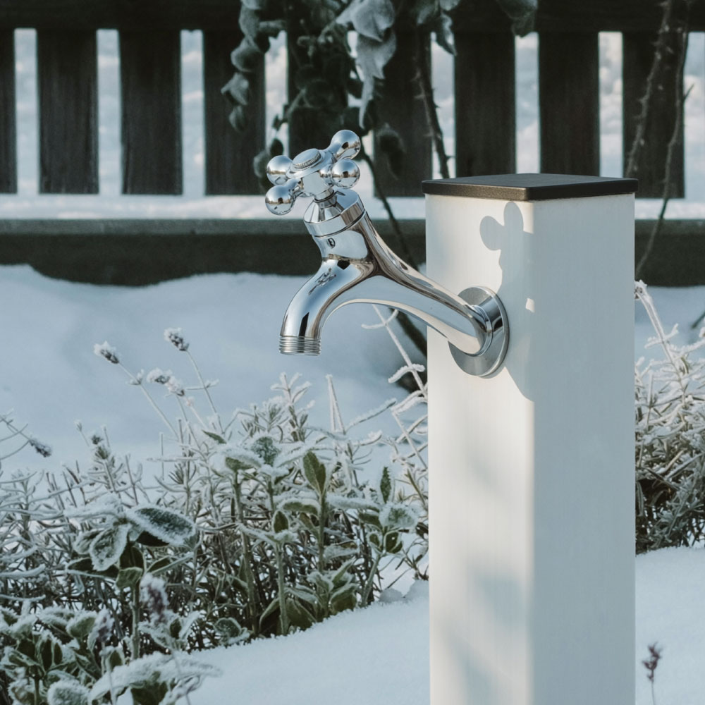 T14型胴長横水栓（メッキ）屋外 蛇口 耐寒  胴長横水栓