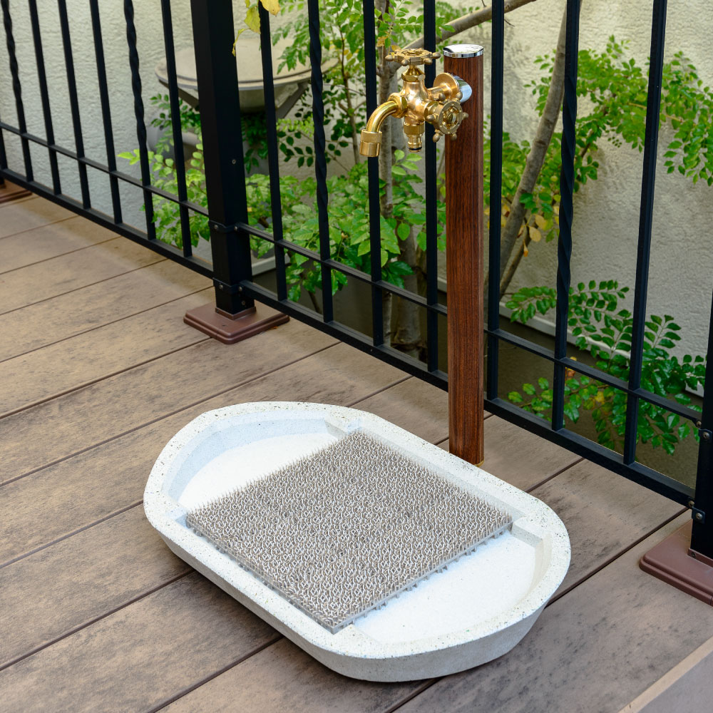 丸型水栓柱 17型 クルミ木目 スタンダード水栓柱