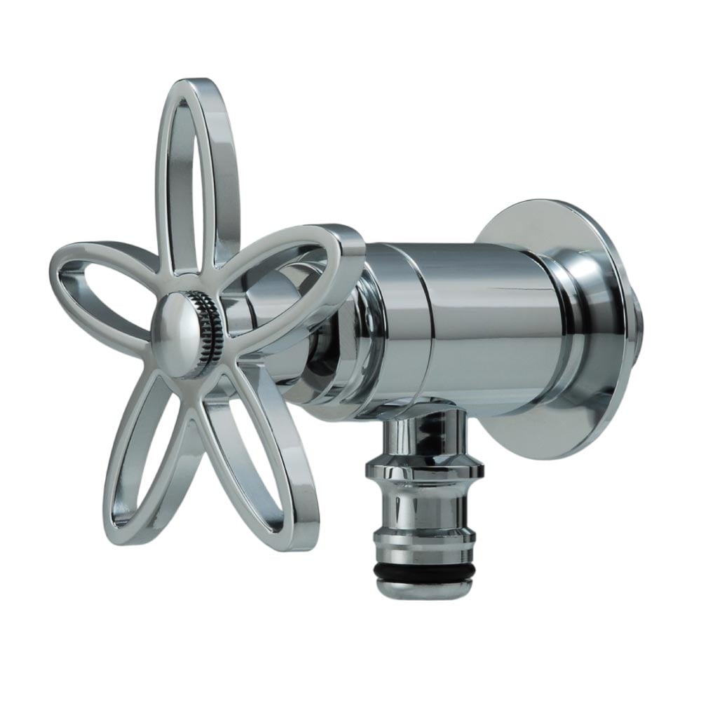 ホース接続水栓（メッキ・スミレハンドル） G102-SM ホース接続水栓