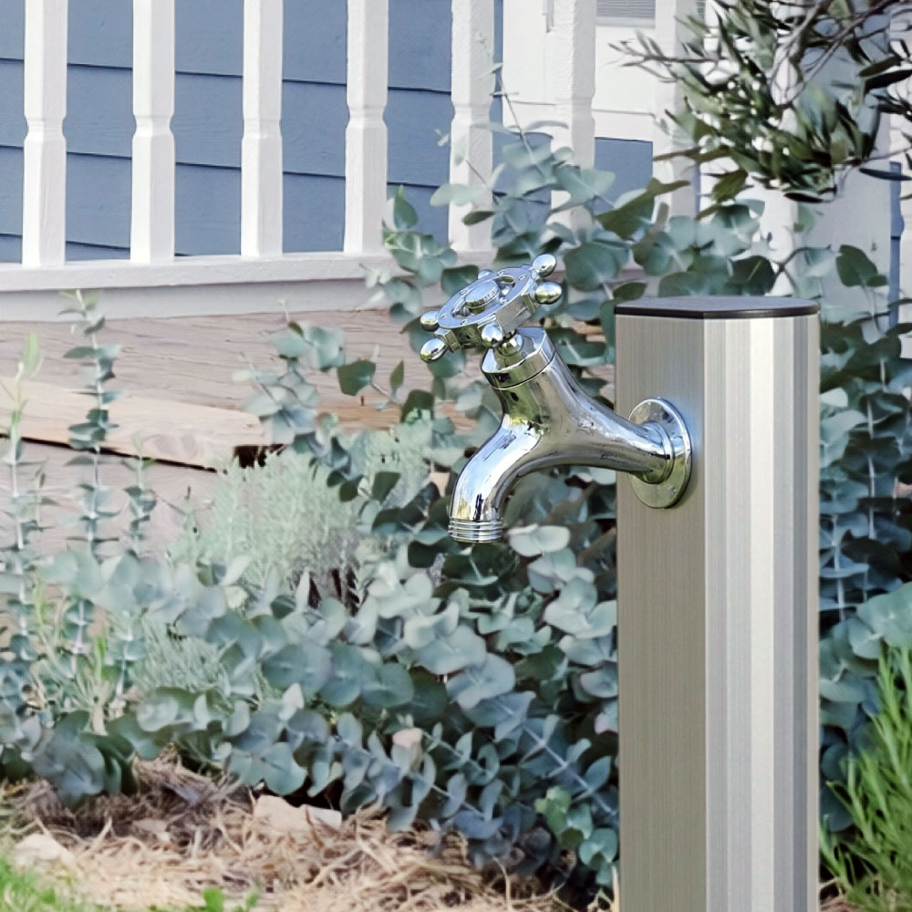 T14型横水栓( ラダーハンドル・メッキ) 屋外 蛇口 耐寒 横水栓