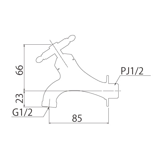 T14型横水栓（ ラダーハンドル・ブロンズ） 屋外  蛇口 横水栓