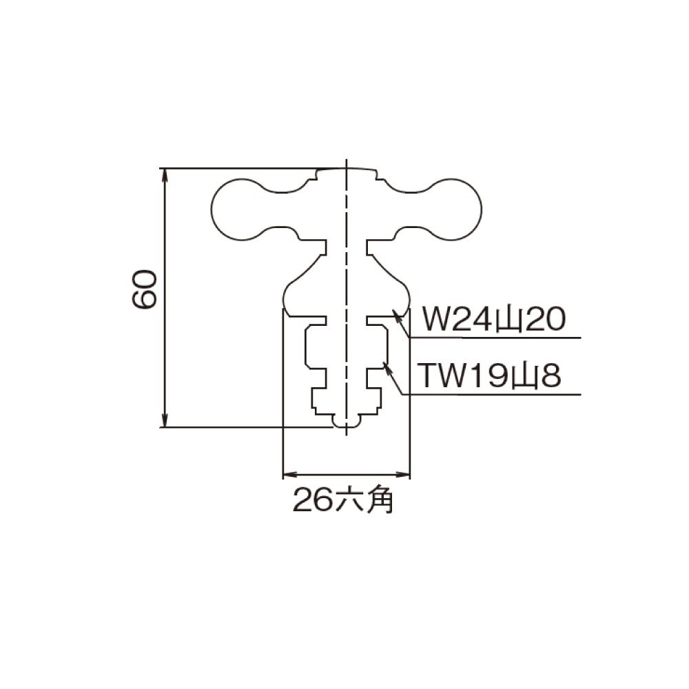 規格上部 クロスハンドル メッキ その他/パーツ