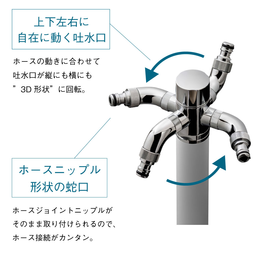 スプリンクル3D ホワイト ミニ水栓柱