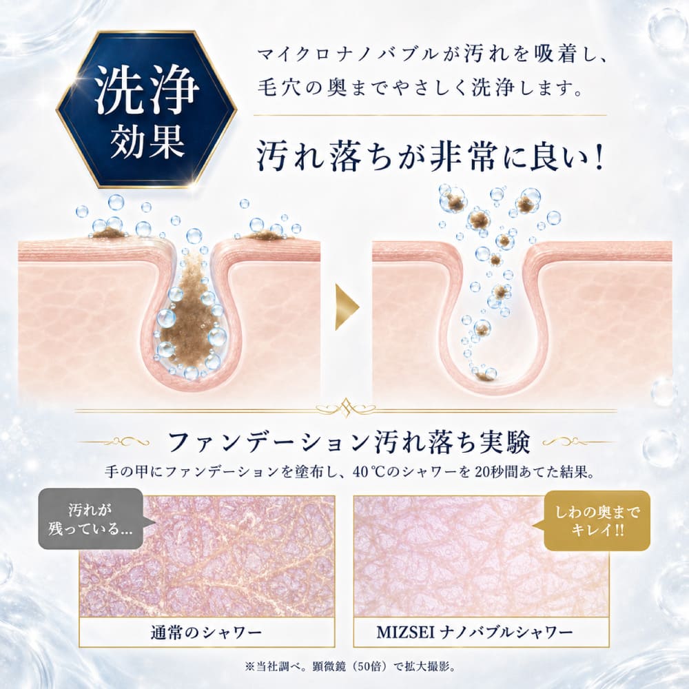 バブリーミスティシャワー2.0 クロム 止水ボタン無｜ミスト×ナノバブル