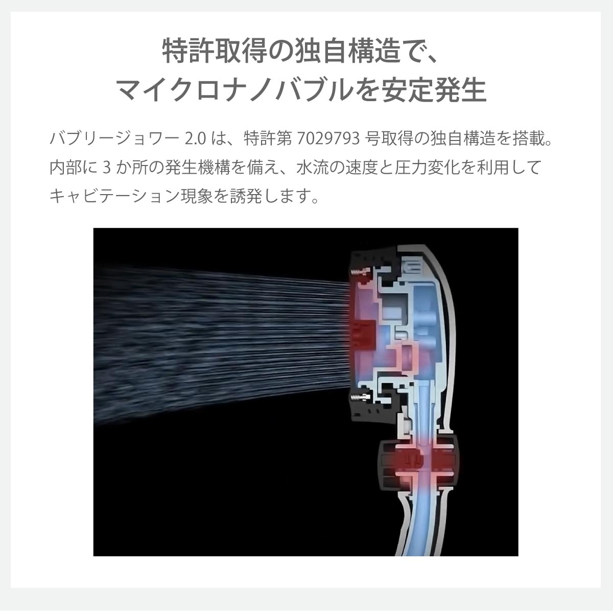 バブリージョワー2.0 浄水 ナノバブル 2水流切替 節水 浄水シャワーヘッド