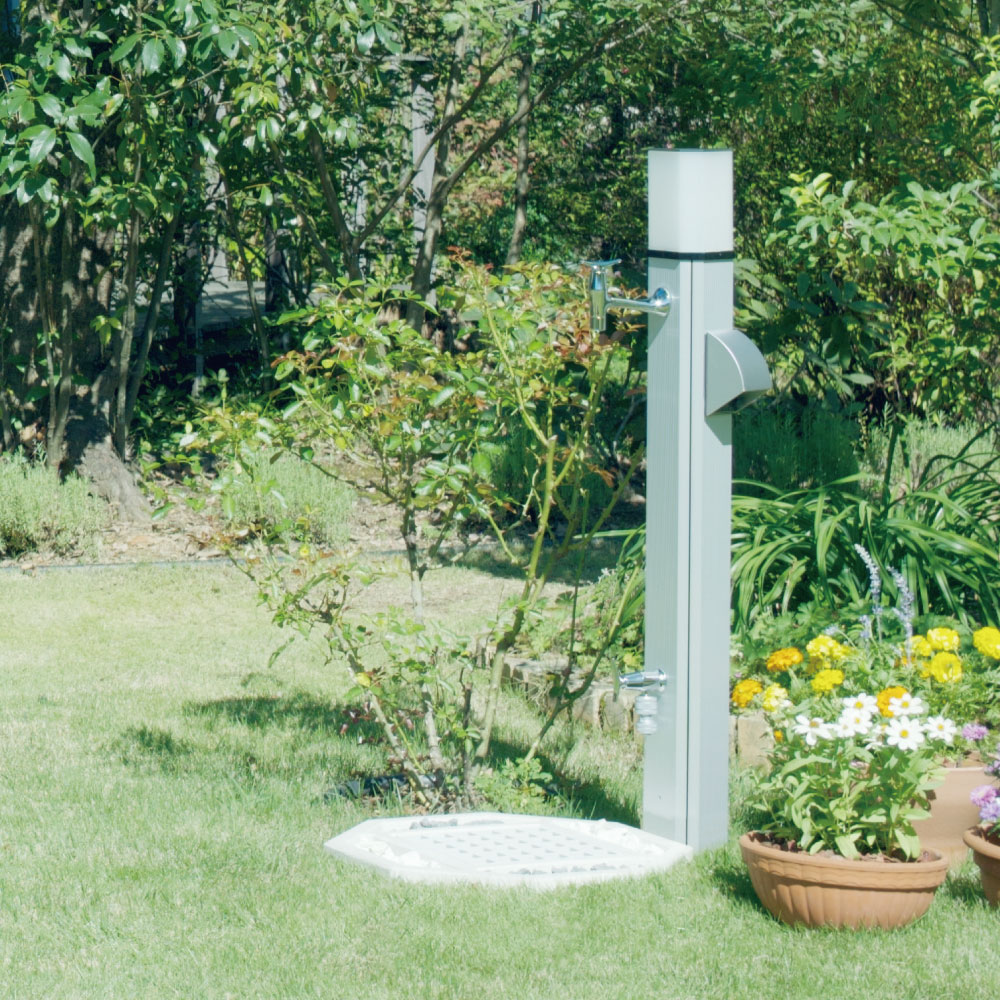 水栓パン Octagon(オクタゴン) ホワイト G211P8-W 屋外水栓パン