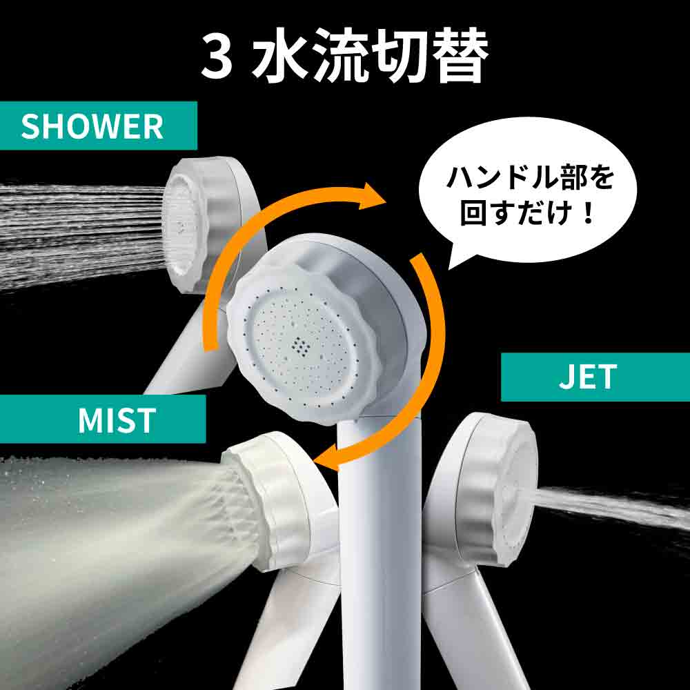 バブリージョワー 3.0 （JS24W） ナノバブル 塩素除去 ミスト 節水 保湿 洗浄 ナノバブルシャワーヘッド