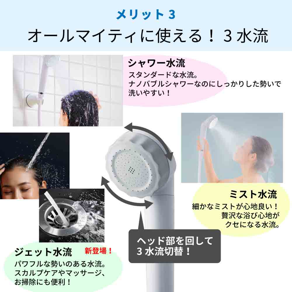 バブリージョワー3.0｜ナノバブル浄水シャワーヘッド｜水生活製作所