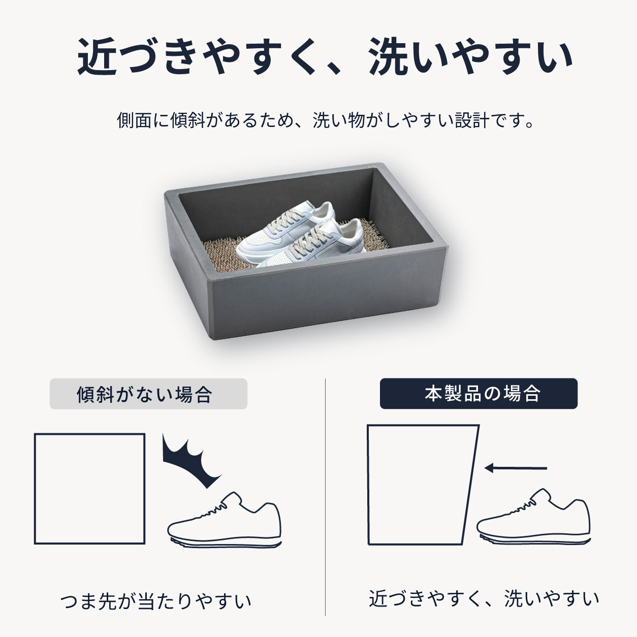スクエアパン深型（グレー）｜すっきりした角型で水をためて使える
