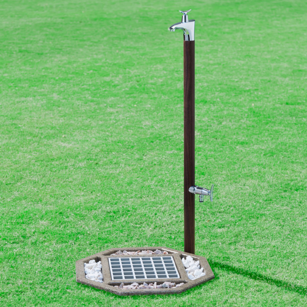 水栓パン Octagon（オクタゴン） ブラウン G211P8-R 屋外水栓パン