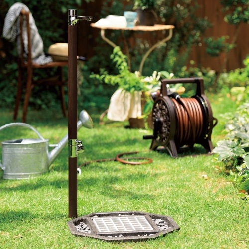 水栓パン Octagon（オクタゴン） ブラウン G211P8-R 屋外水栓パン