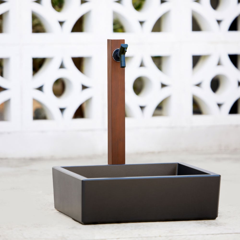 スクエアパン 深型 ブラック 屋外水栓パン