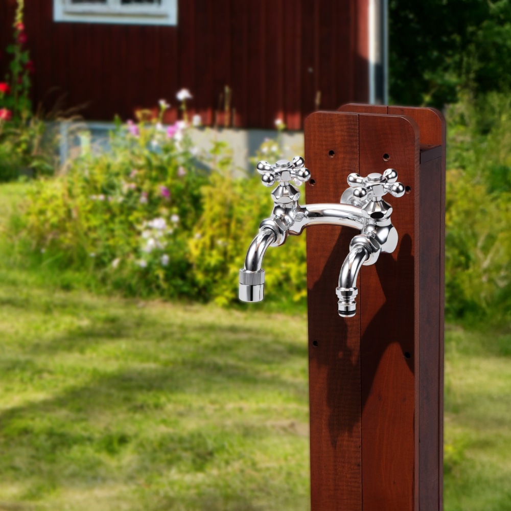 U型二口庭水栓(メッキ) G207U-M 二口/三口水栓