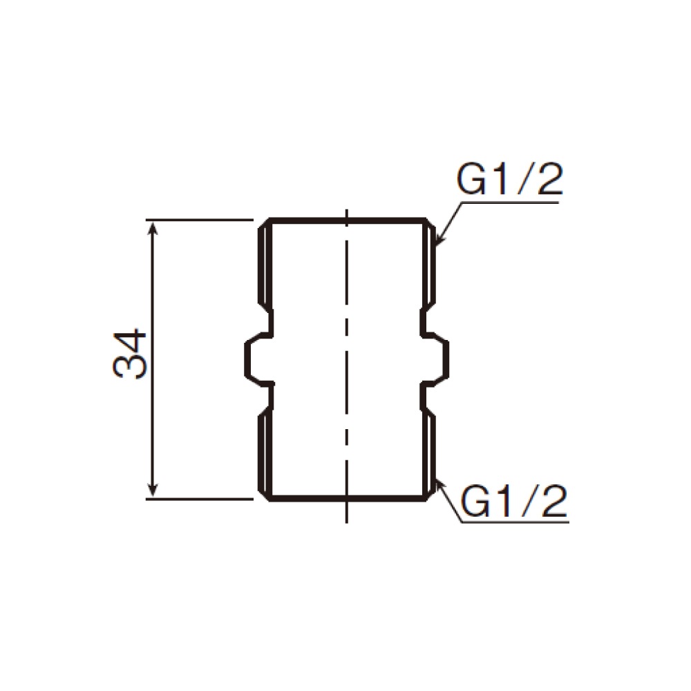 1/2ストレートニップル 水栓パーツ