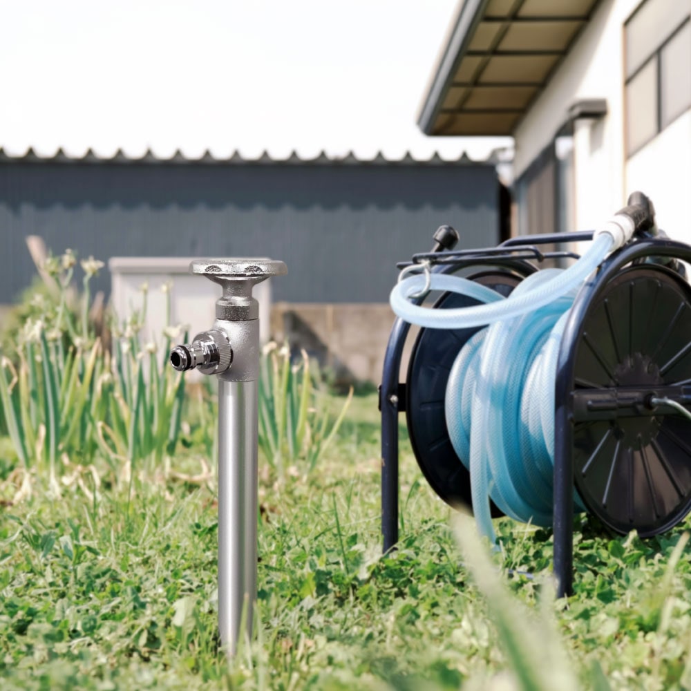 スプリンクルスリム バルブハンドル シルバー ミニ水栓柱