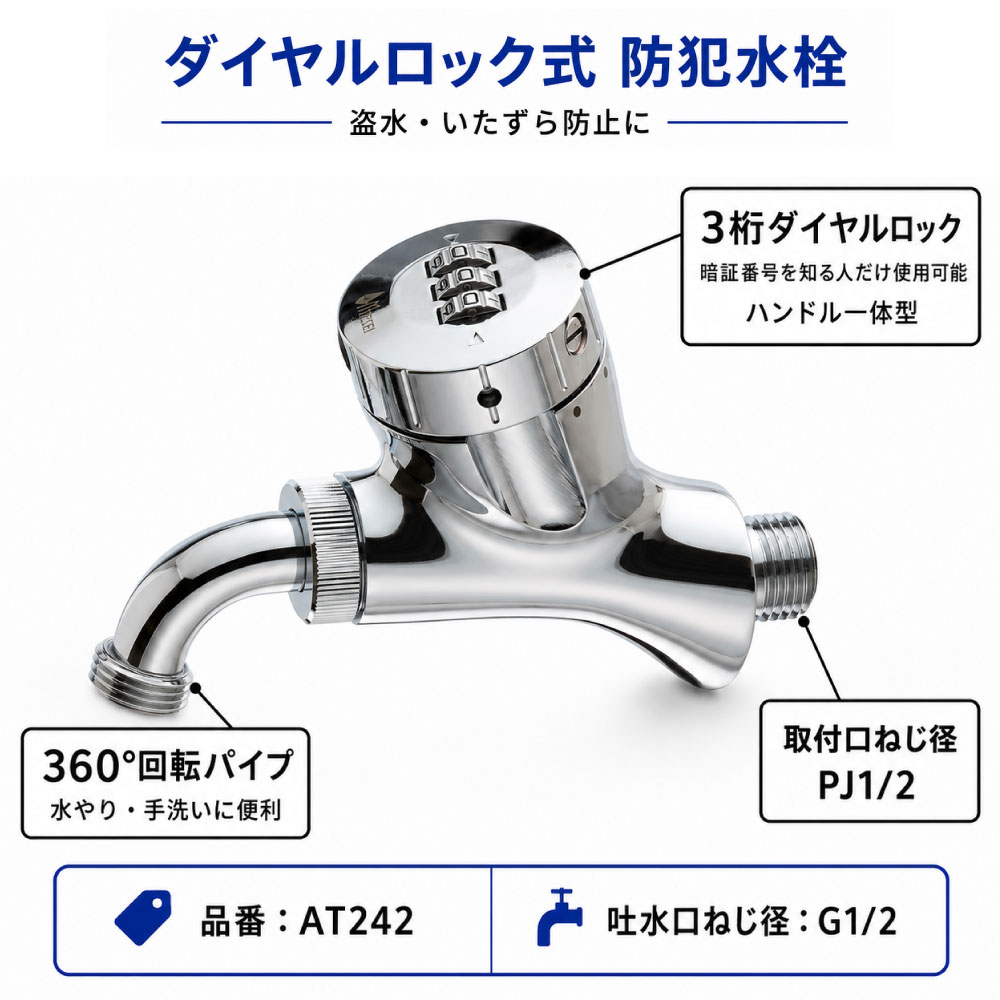 ミズロック万能水栓2.0｜ダイヤルロック付きで吐水口が360度回転する