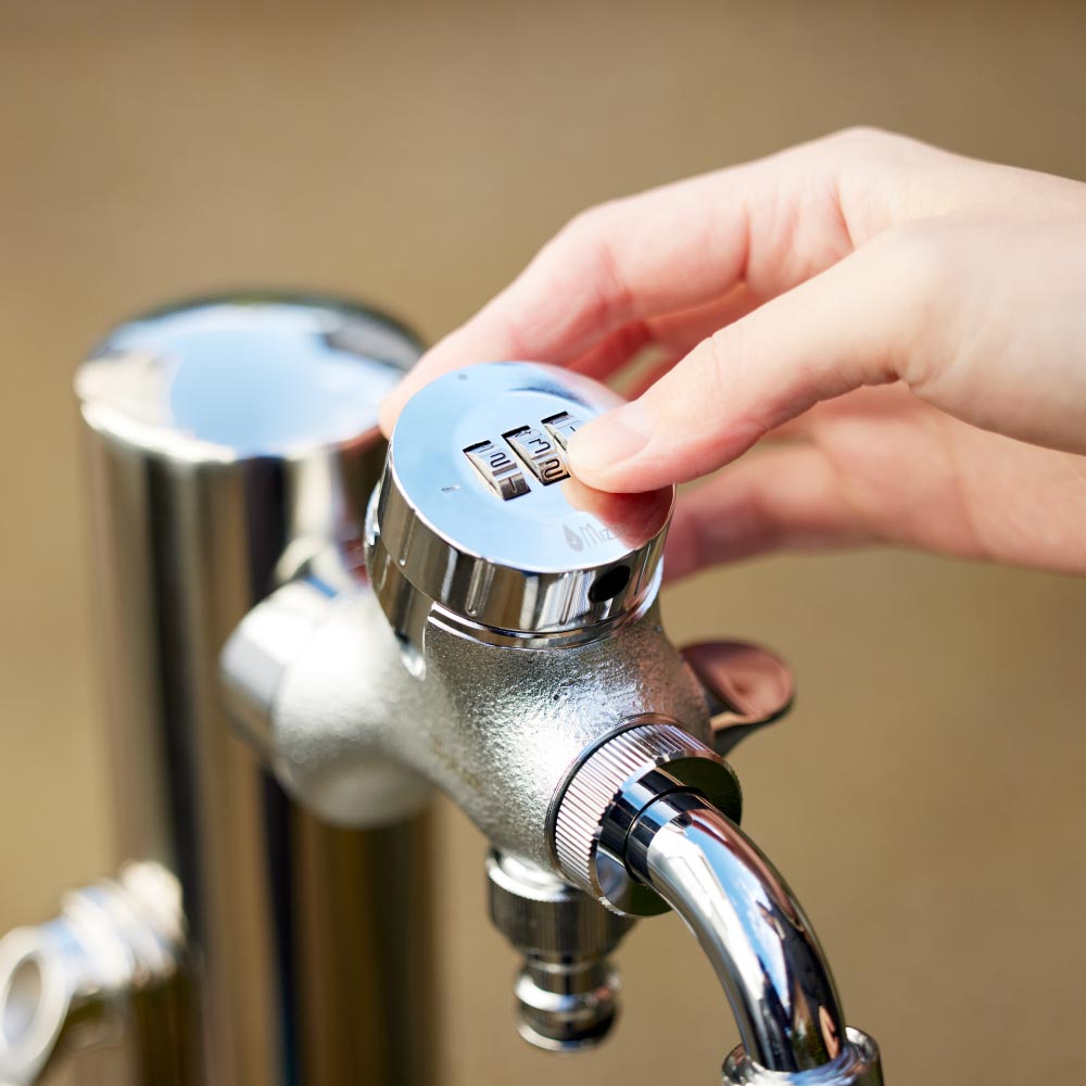 ミズロック 二口万能水栓 2.0 鍵付き デザイン賞受賞 二口/三口水栓