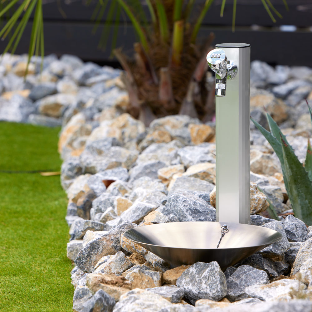 ステンレス ガーデンパン φ350 屋外水栓パン