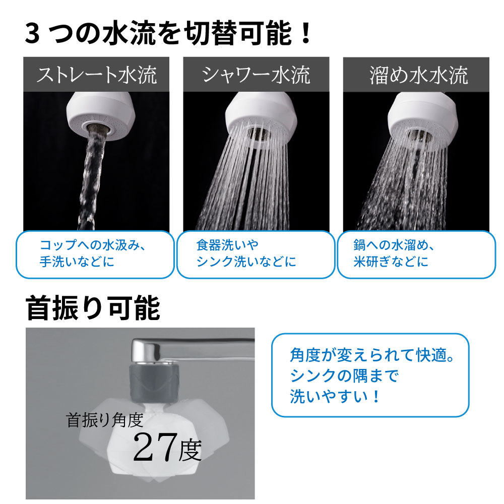 バブリーキッチンシャワー 節水キッチンシャワー/泡沫アダプター
