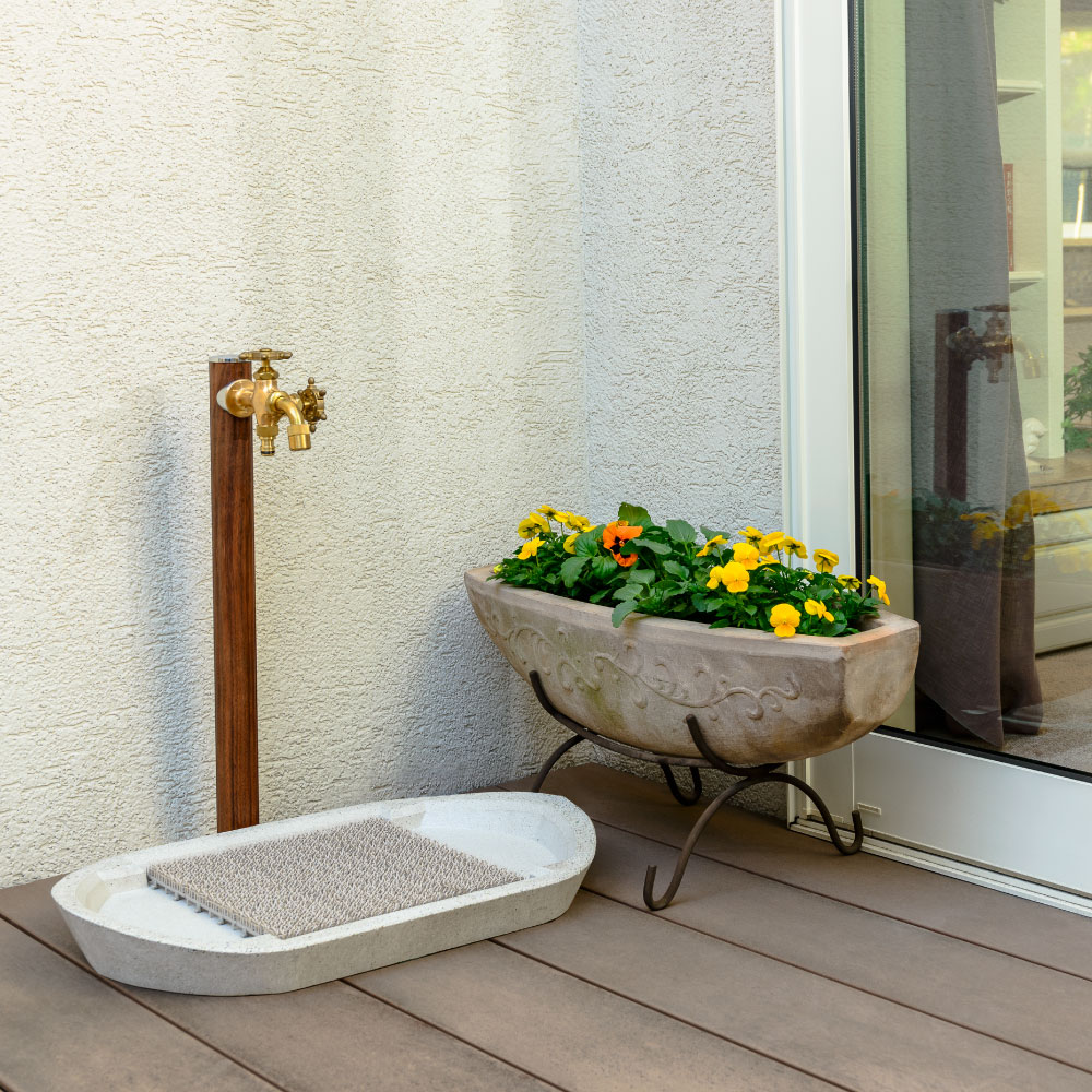 ガーデンパン FUNE（フネ）ブラック｜水栓パン 水受け パン 屋外