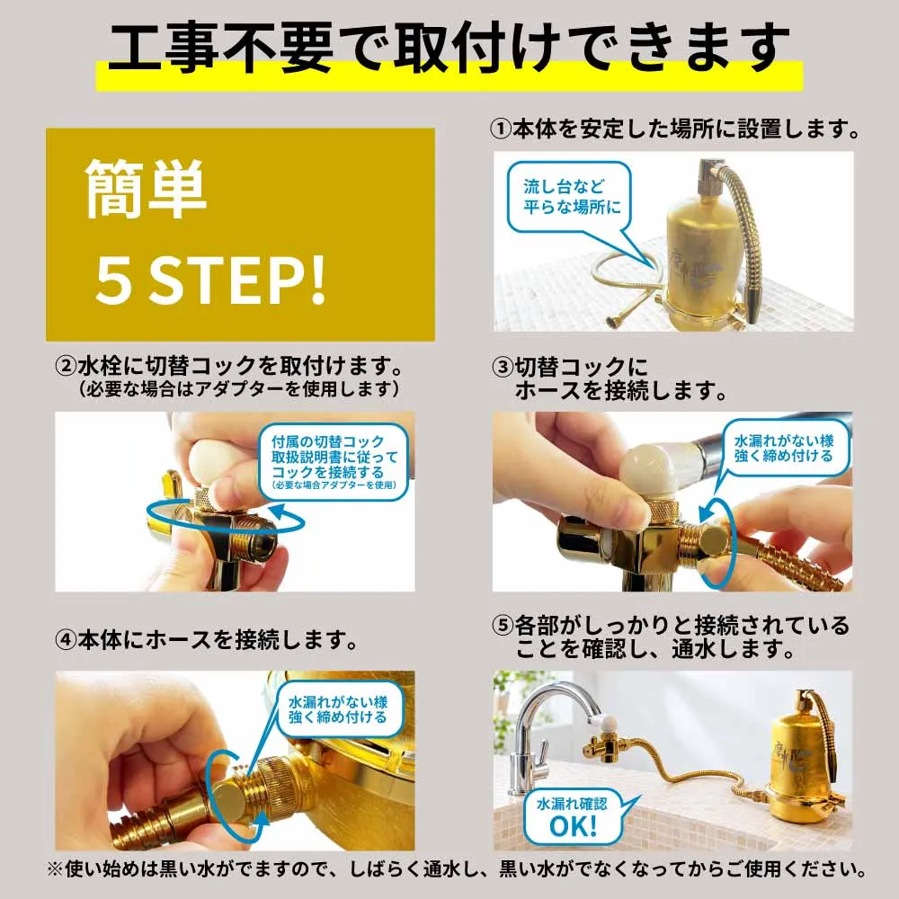 磨水Ⅳ（ゴールド） ｜PFAS対応・100項目除去のNSF認証据置型浄水器