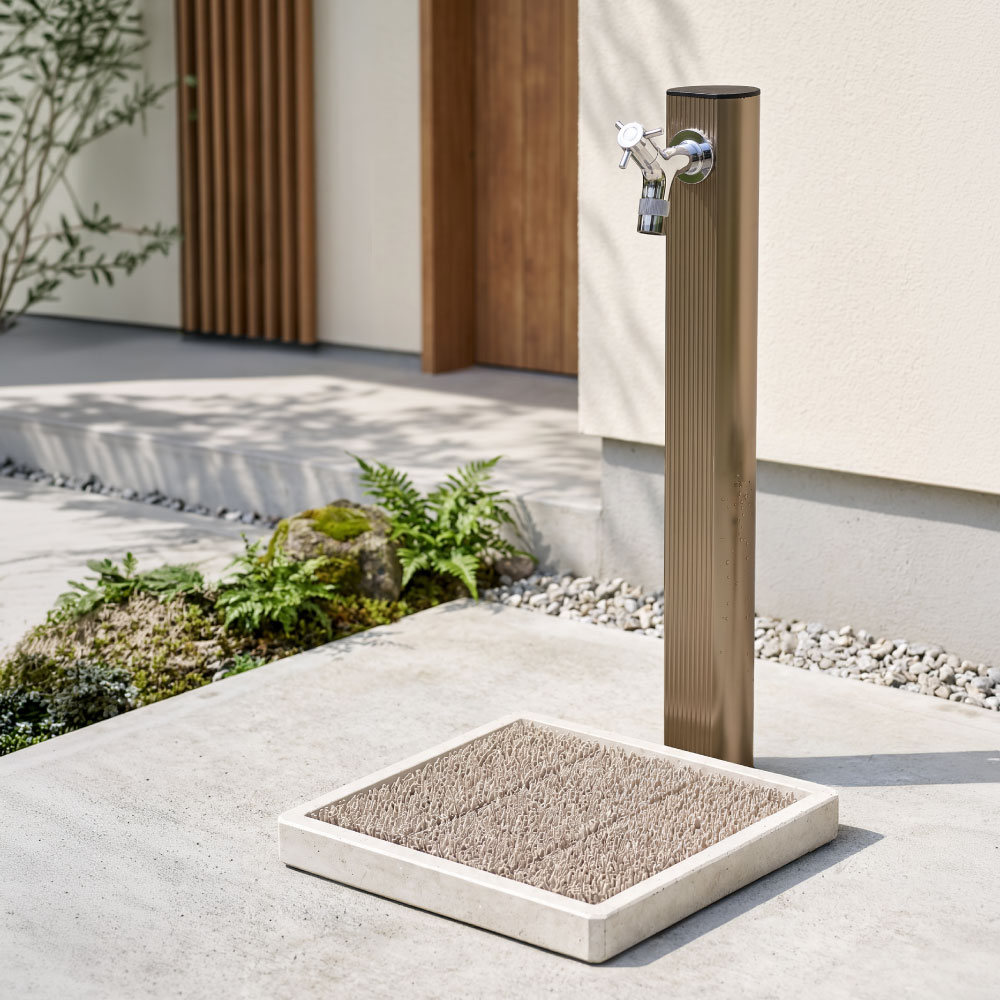 アルミ水栓柱（900mm・ライトブロンズ） スタンダード水栓柱