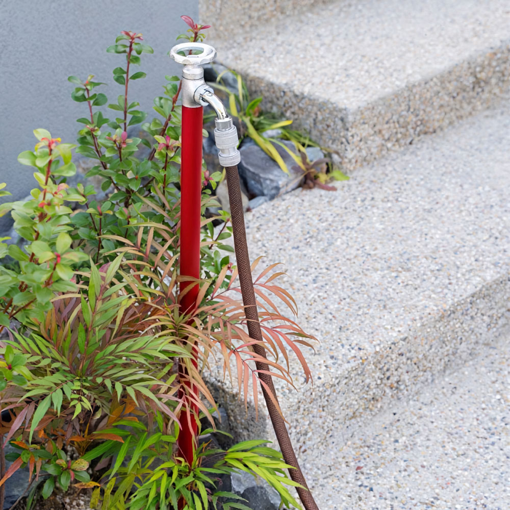 スプリンクルスリム3D バルブハンドル ワインレッド ミニ水栓柱