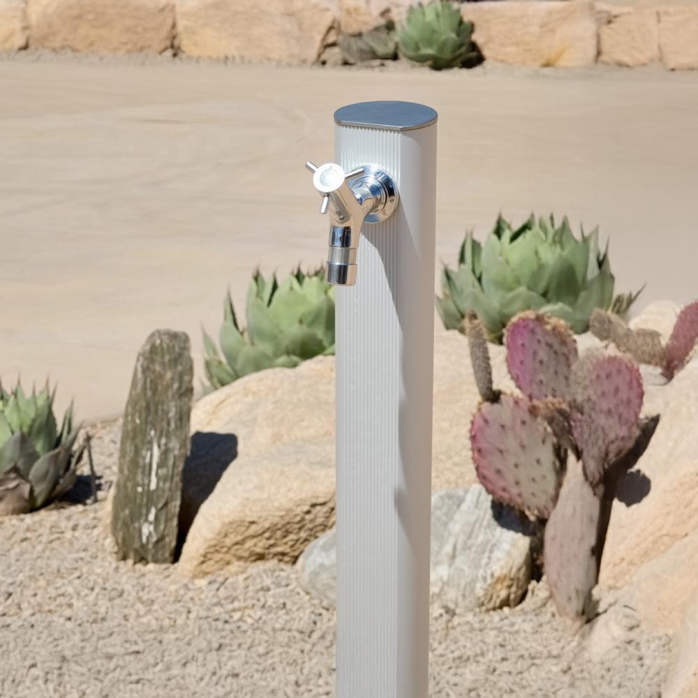 アルミ水栓柱1200mm（シルバー）｜シンプルな立水栓｜全長120cmの