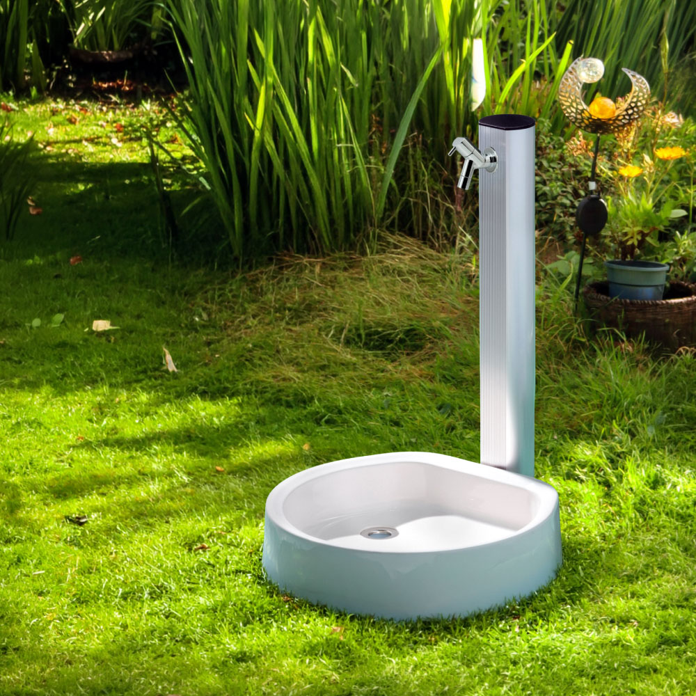 アルミ水栓柱 1200mm シルバー スタンダード水栓柱