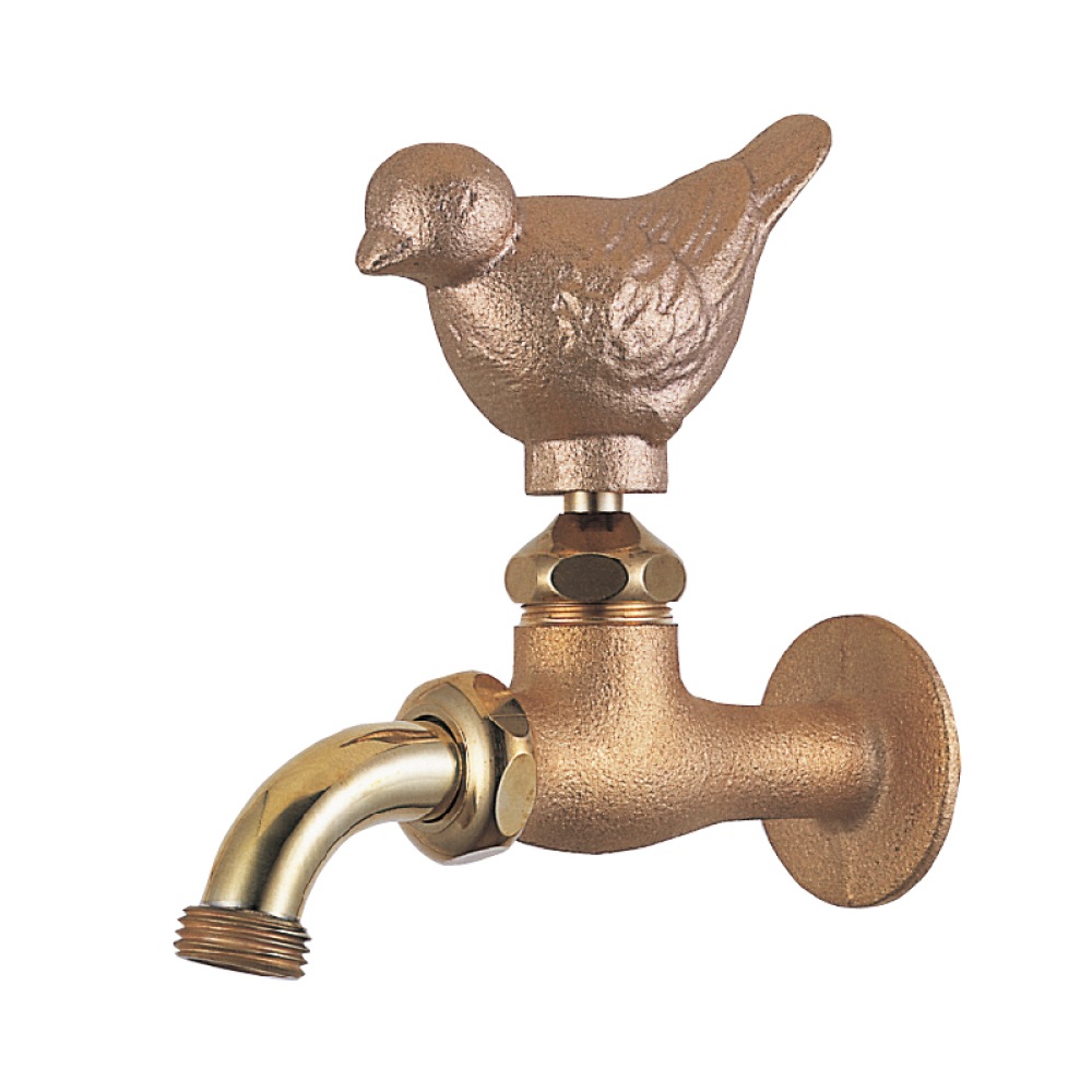 スズメハンドル 鋳肌 屋外 ガーデン 蛇口 おしゃれ 万能ホーム胴長水栓