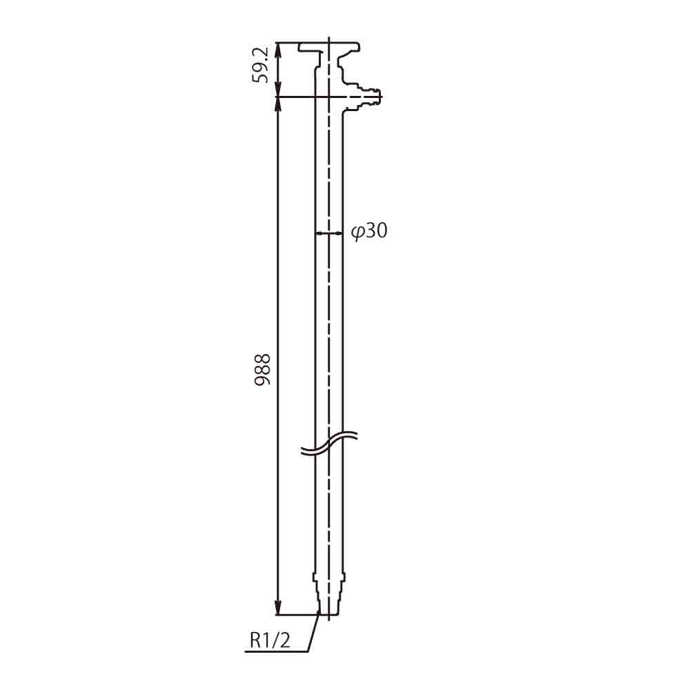 スプリンクルスリム バルブハンドル(900mm) ブラック G19SVB ミニ水栓柱