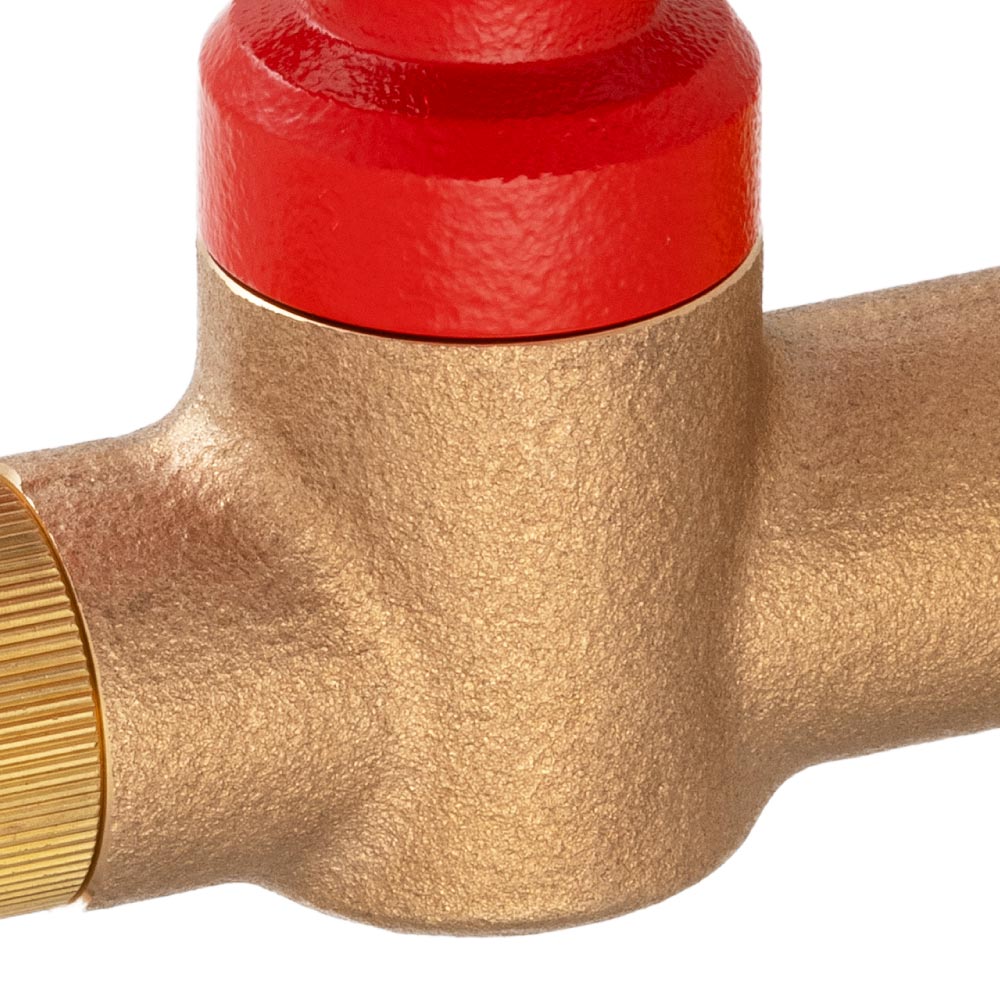 横水栓 ウォーターワークス(鋳肌・レッドハンドル) 屋外 蛇口 横水栓