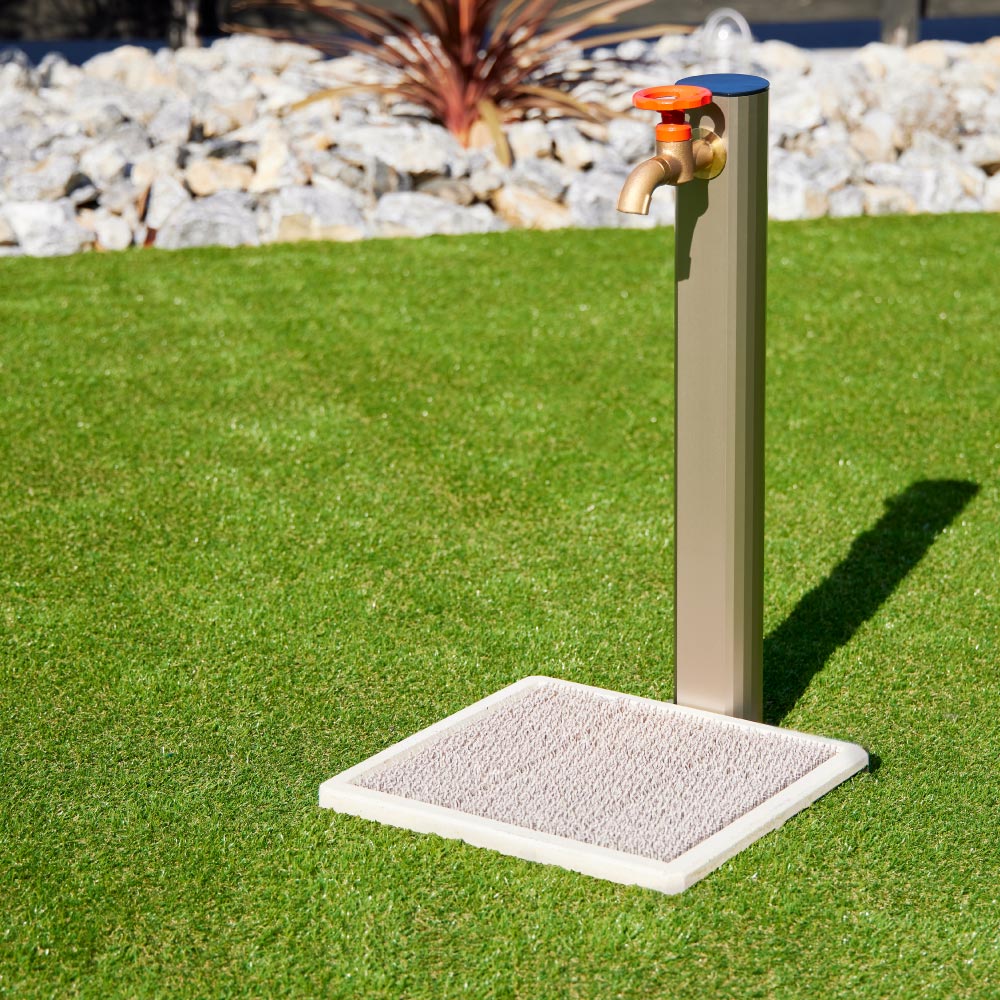 横水栓 ウォーターワークス(鋳肌・レッドハンドル) 屋外 蛇口 横水栓