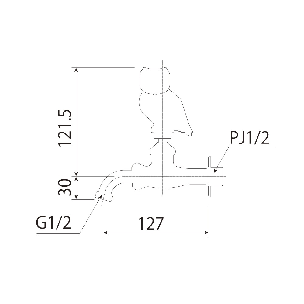 フクロウハンドル 鋳肌 屋外 ガーデン 蛇口 アンティーク 万能ホーム胴長水栓