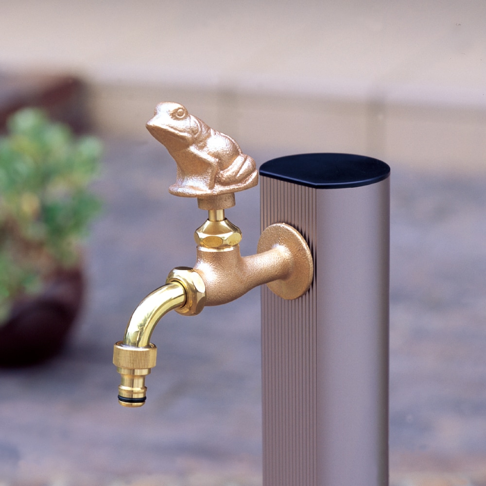 カエルハンドル 鋳肌 屋外 ガーデン 蛇口 レトロ 万能ホーム胴長水栓