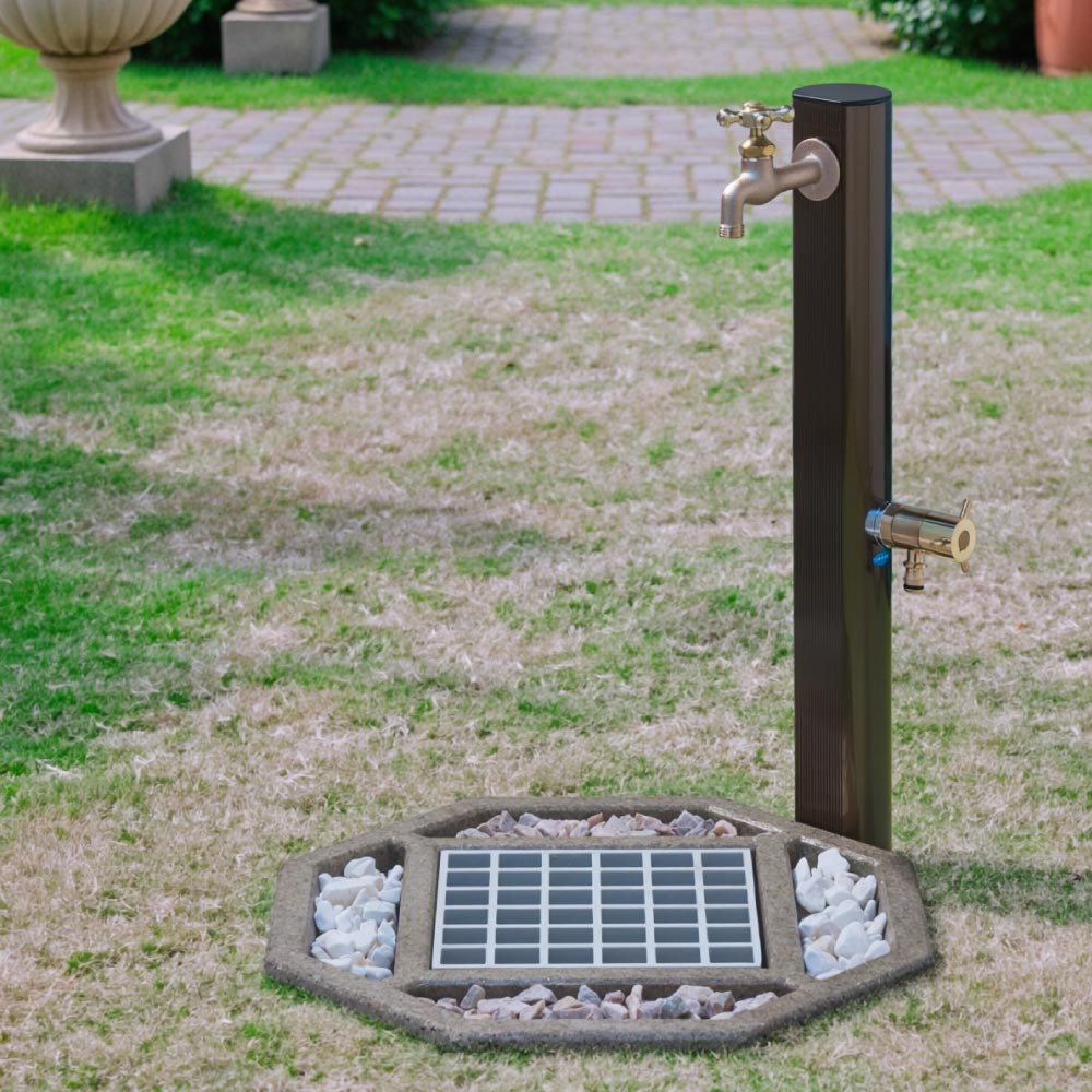 2口 水栓柱 アルミ 900mm ライトブロンズ スタンダード水栓柱