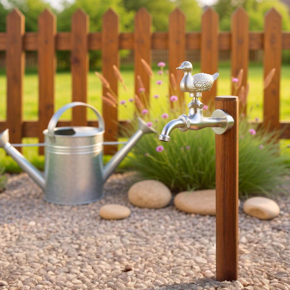 カモハンドル メッキ 屋外 ガーデン 蛇口 ユニーク 万能ホーム胴長水栓