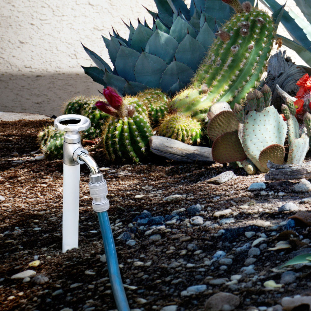 スプリンクルスリム3D バルブハンドル 500㎜ ホワイト ミニ水栓柱