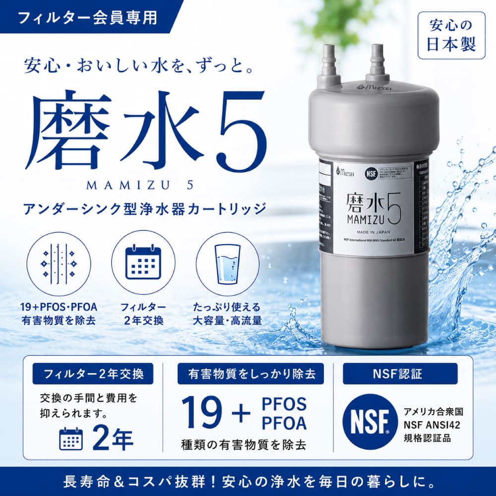 磨水5アンダーシンク用交換フィルターカートリッジ（会員価格）｜2年