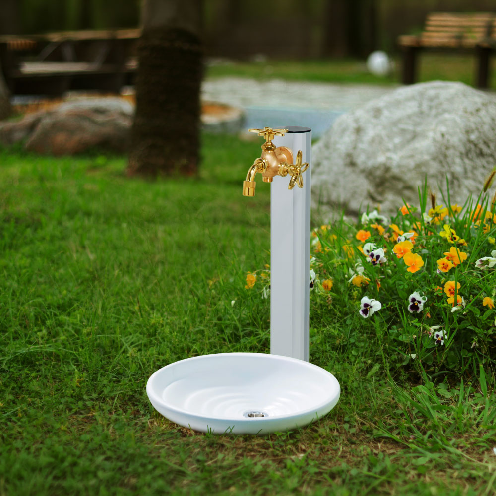 レゼーナ 900mm シルバー｜上品でミニマルな屋外水栓柱・おしゃれな