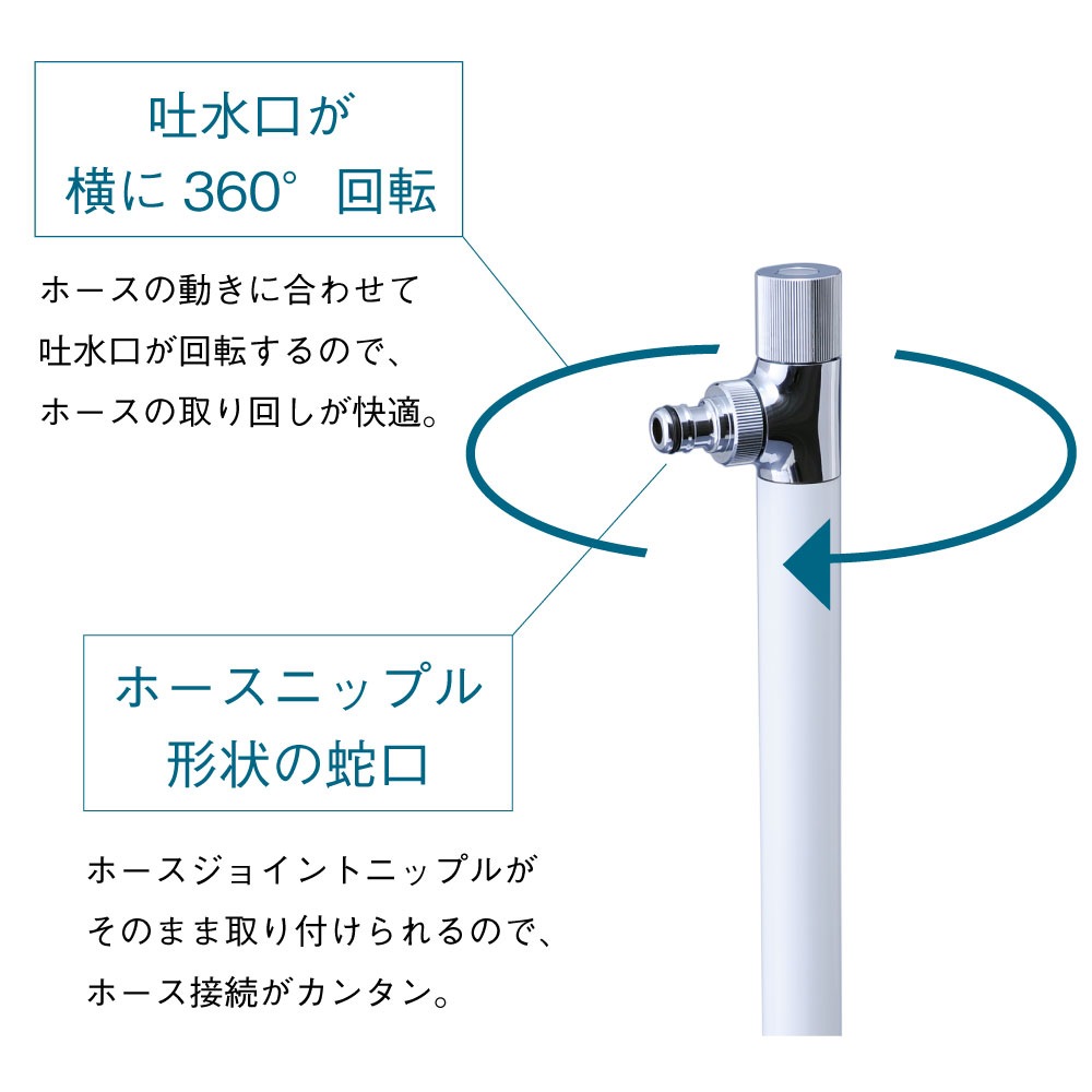 スプリンクルスリム ホワイト ミニ水栓柱