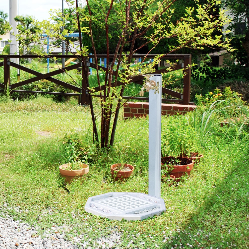 レゼーナ 1200mm シルバー｜上品でミニマルな屋外水栓柱・立ったまま