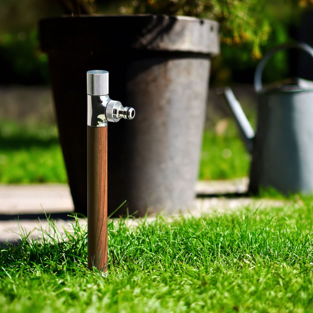 スプリンクルスリム クルミ木目 ミニ水栓柱