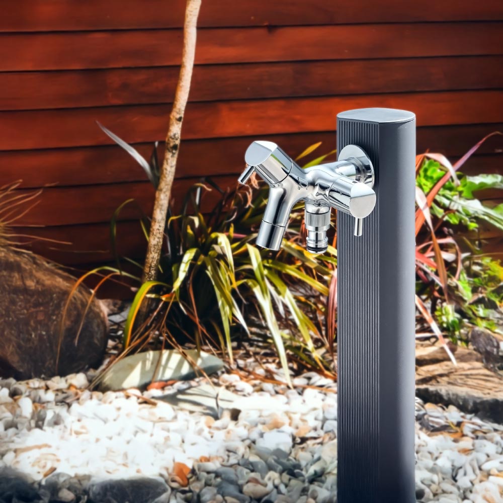 二口横水栓チェロ メッキ G15CLF 二口/三口水栓