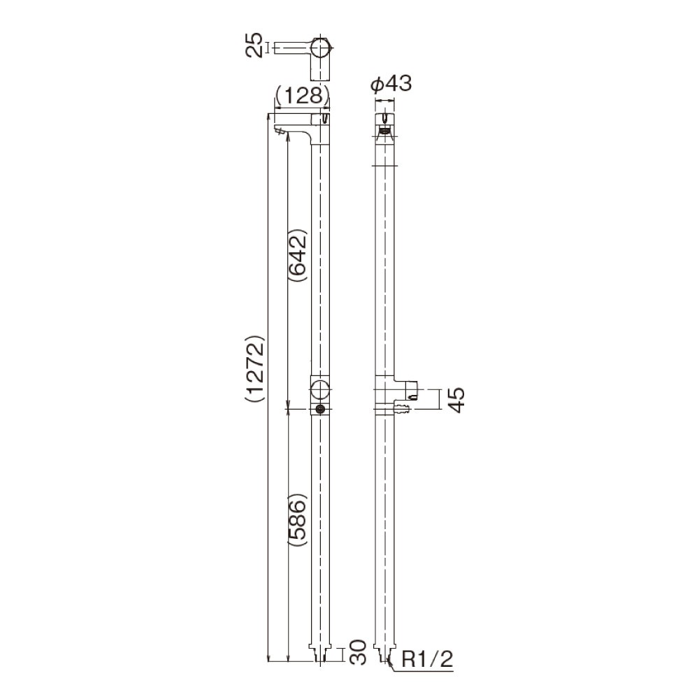 リベルタⅡ シルバー 水栓一体型水栓柱