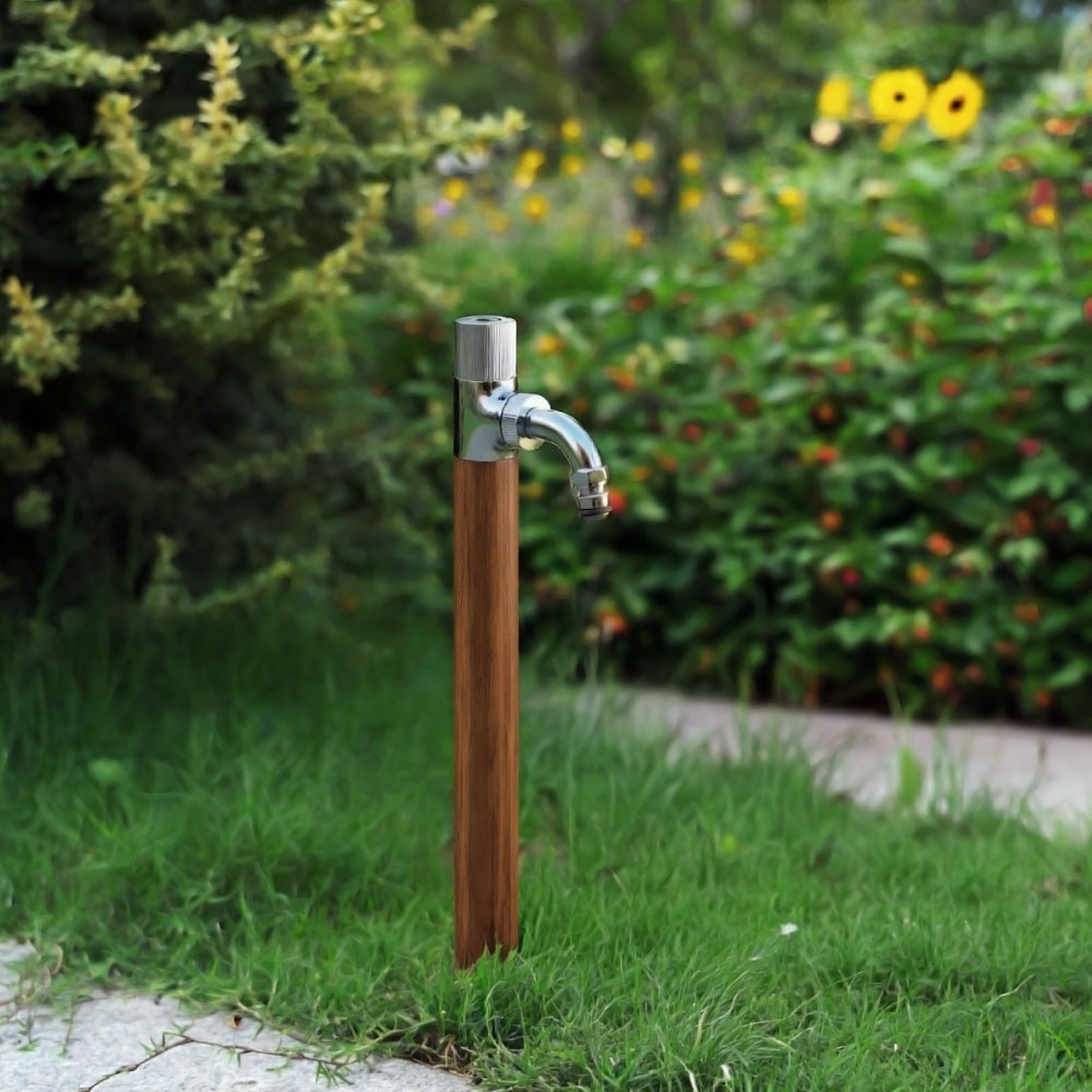 スプリンクルスリム3D クルミ木目 ミニ水栓柱