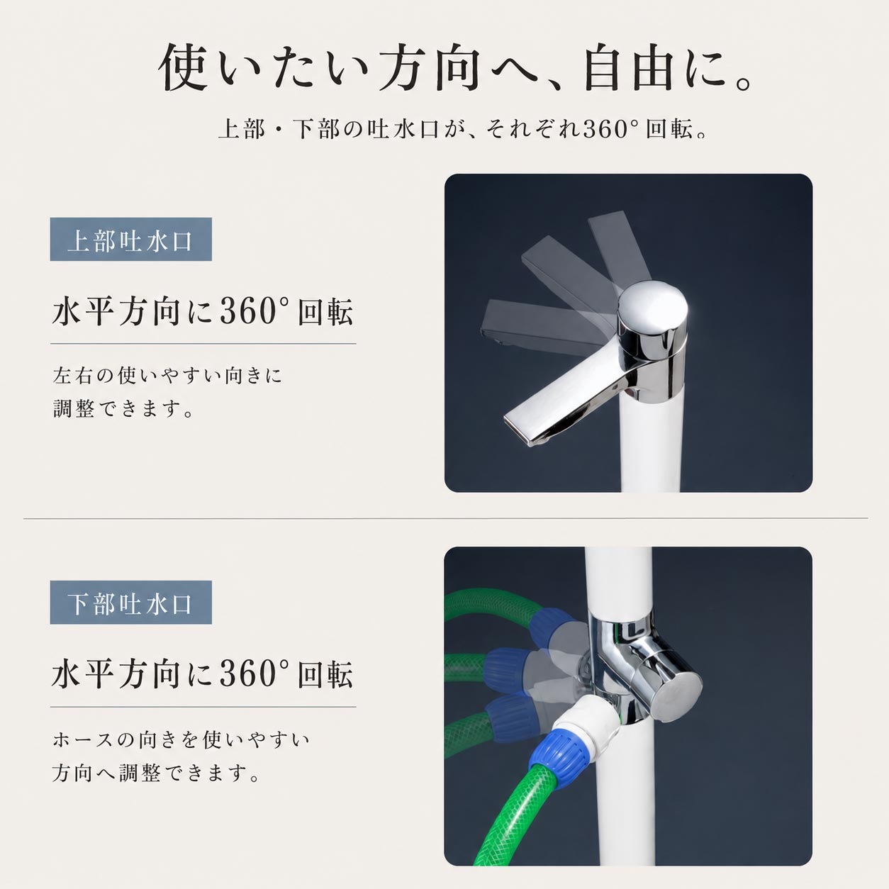 リベルタⅡ(ホワイト) 水栓一体型水栓柱