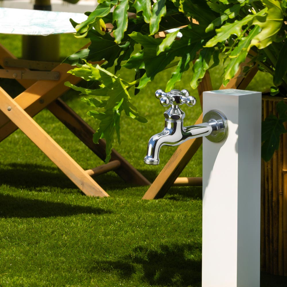 胴長横水栓 メッキ｜水栓 蛇口 シンプル おしゃれ レトロ アンティーク